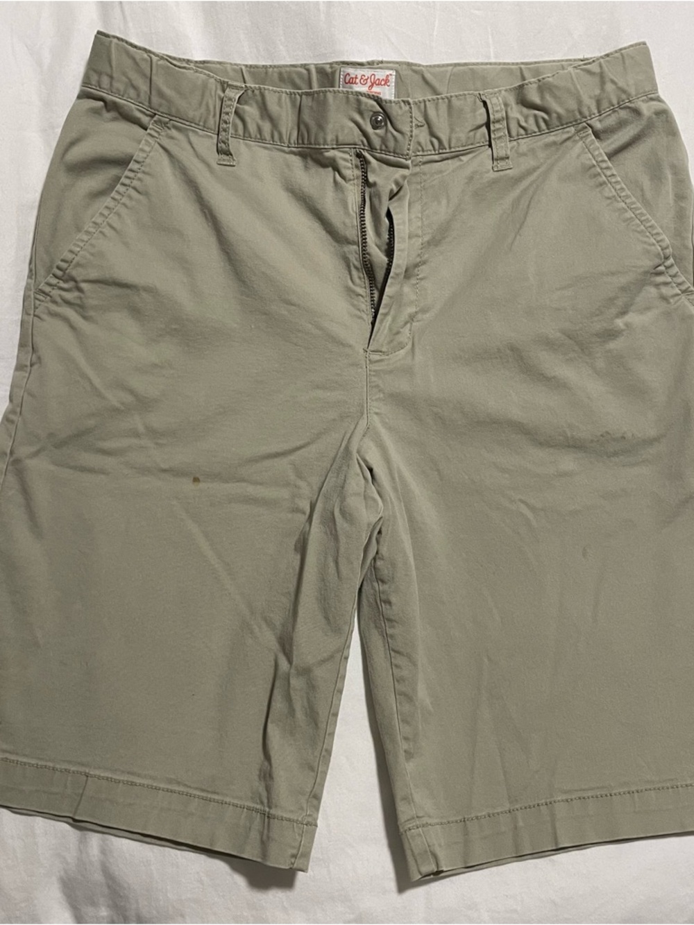 Cat & Jack boys khaki/grey Flat-Front Shorts